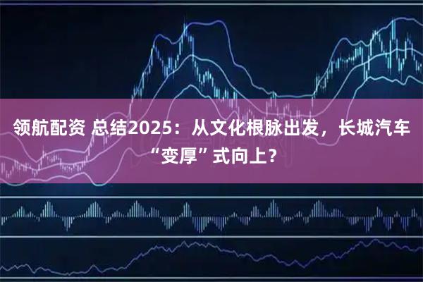 领航配资 总结2025：从文化根脉出发，长城汽车“变厚”式向上？