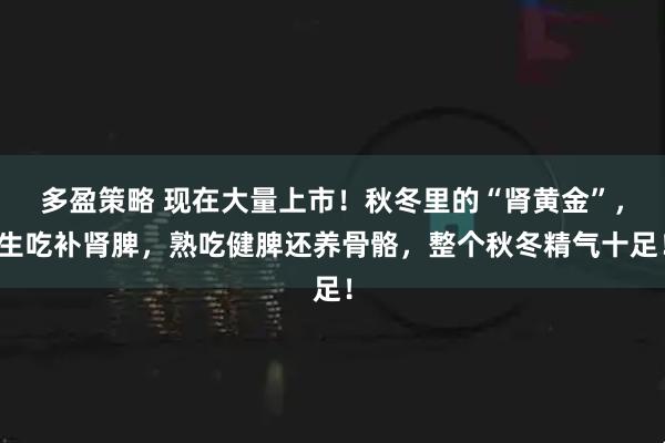 多盈策略 现在大量上市！秋冬里的“肾黄金”，生吃补肾脾，熟吃健脾还养骨骼，整个秋冬精气十足！